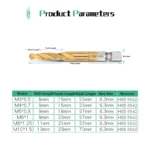 1pcs Hex Shank Titanium Plated HSS Screw Thread Metric Tap Drill Bits Screw Machine Compound Tap M3 M4 M5 M6 M8 M10 Hand Tools - Image 2