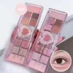 12 Colors Love Highlighting Eyeshadow Blush Palette Glitter Professional Long Lasting Cosmetic Eye Mineral Pigment Powder Makeup - Image 2