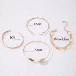 Tocona Elegant Vintage Beaded Pearls Daisy Flowers Bracelet Set for Women Multi-layer Bohemian Zircon Bangles Trendy Jewelry - Image 4