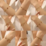 DIEYURO 316L Stainles Steel Color Crystal Water Droplet Flower Heart Butterfly Bracelet Lady New Fashion Wrist Chain Jewelry - Image 4