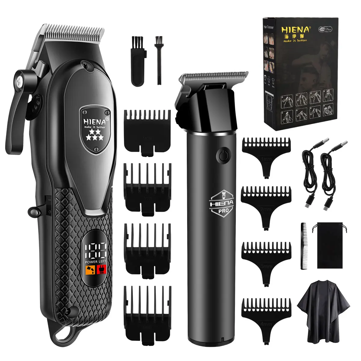 kf-S6388f0749d8b49c482f573ba75f7d8ab5 hiena Hair Clipper Kit for Men Electric Shaver Hair Trimmer Professional Cutting Machine Hair Trimmer with LCD Digital Display - Image 1