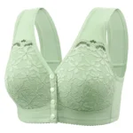 Soft Cotton Thin Cup Front Buckle Underwear Middle-aged Elderly Women Lace No Underwire Vest Type Extra Large Comfortable Bra