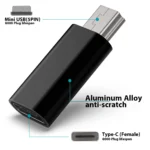 USB C to Mini USB Adapter 2-Pack, Type-C Female to Mini USB Male Converter for GoPro Hero 3+, MP3, Dash Cam, Camera, Black - Image 2