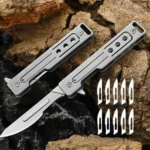 Titanium Alloy Scalpel Fast Open Folding Knife EDC Unpacking Pocket Knife Outdoor Camping Knife with 10pcs Replaceable Blades - Image 3
