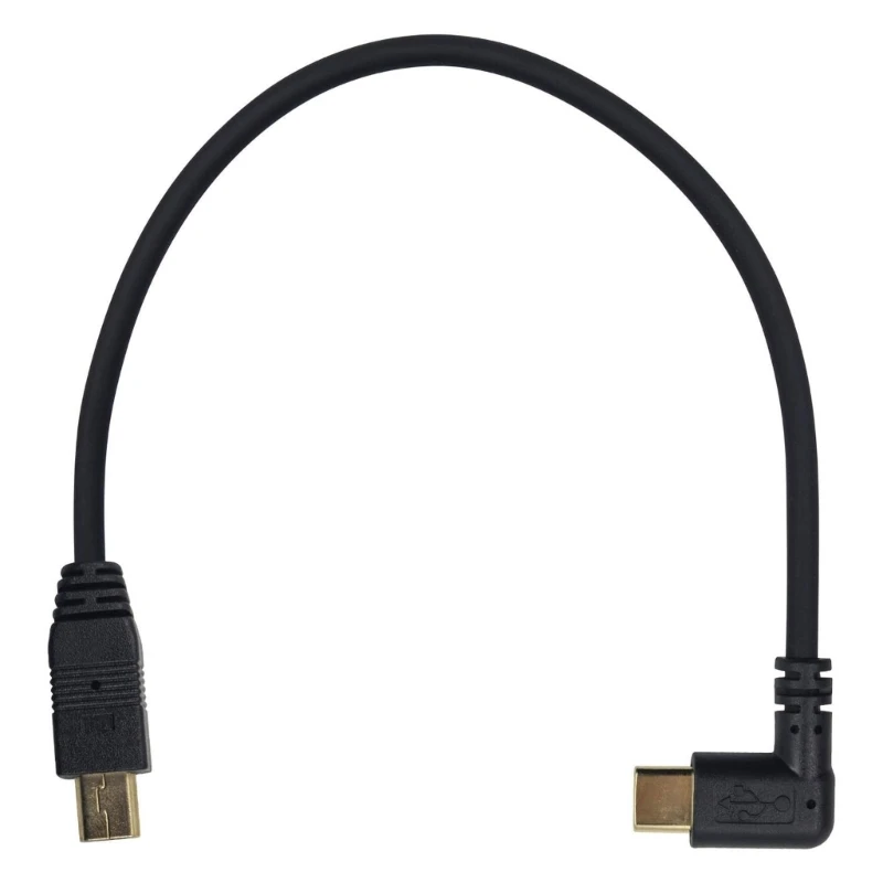 kf-S756cd40174bc4dc9acfae1ed8b88959b2 Mini USB to Type C Adapter Converter Cable for Camera Phone OTG Cable 90 Degree USB 3.1 Type C Male to Mini USB Transfer - Image 1