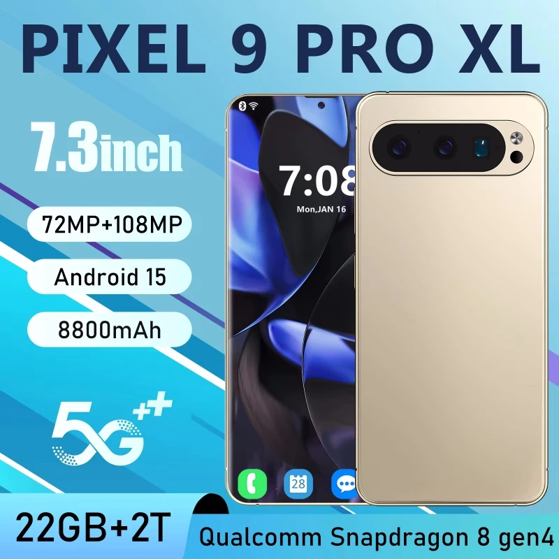 kf-S77e59571a4364dfeb24c19d687dcb9f6M Brand New Pixel 9 Pro XL Smartphone 16GB+1TB 7.3inch HD Cell Phone 72+108MP Dual SIM 5G Mobile Phones 8800mAh Android15 Unlocked - Image 1