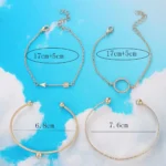 Tocona Elegant Vintage Beaded Pearls Daisy Flowers Bracelet Set for Women Multi-layer Bohemian Zircon Bangles Trendy Jewelry - Image 6