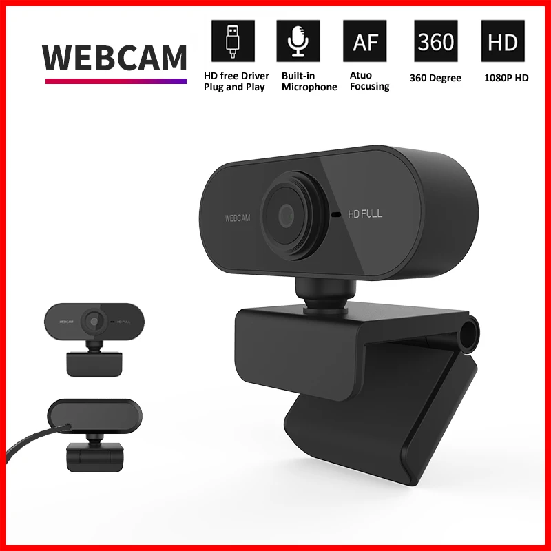kf-S7988d045b8674aa08a28352050701e686 1080P HD Mini Webcam with microphone, usb interface supports laptop desktop computer, suitable for live video call conference - Image 1