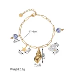 New Trend Gold Plated Stainless Steel Bracelet Ceramic Pendant Ocean Style Shell Conch Accessories Beach Jewelry Gifts for Women - Image 6
