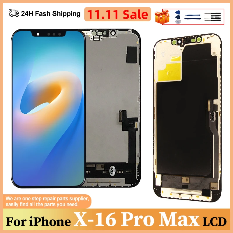 kf-S84a6c00555a04be592e6516efbb61438K OLED LCD For iPhone X XR 13 Pro Max LCD 3D Touch Screen Digitizer For iPhone 12 Pro Max Display 14 Plus 12 Mini 15 LCD 16 Plus - Image 1