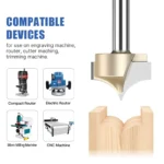 HUHAO 1/2 1/4 Shank Point Cutting Round Over Bit for Wood End Mill Woodworking Tools Carving Engraving Carbide CNC Router Bits - Image 5