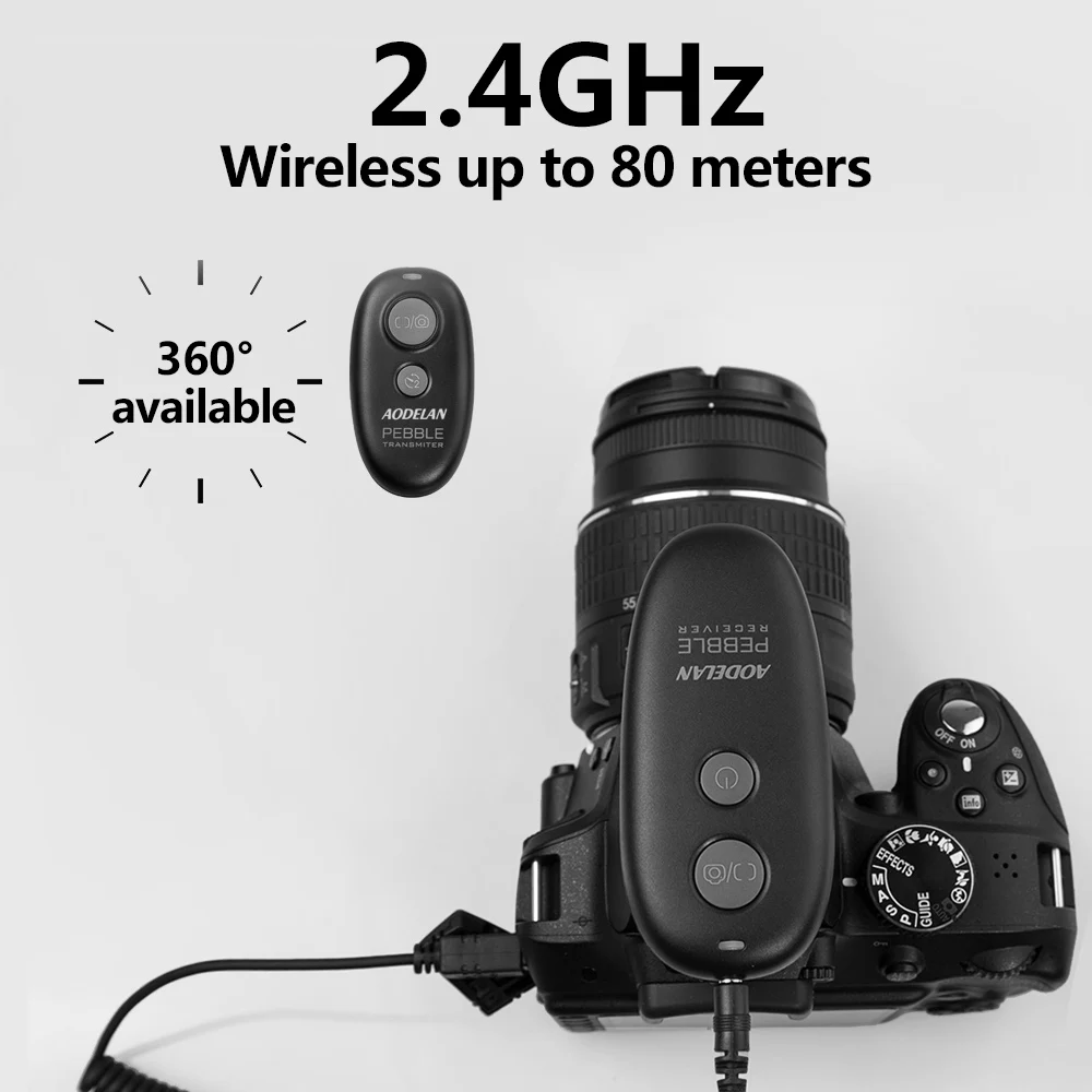 kf-S89d6f9ecdc154349af75b3439d4580d6S AODELAN Camera Wireless Shutter Release Remote Control For Canon R100 R5C 80D 70D M6; Nikon Z9 D6 D5; Fujifilm GFX50SII, X-T30II - Image 1