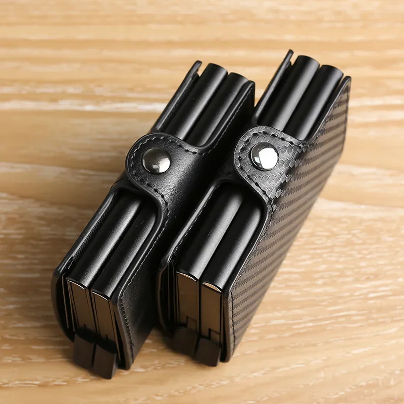 kf-S8e2a1095c8a04299ad7422bd55233b74Q Large Capacity Double Layer ID Credit Card Holder Anti Rfid Blocking Protected Magic Wallet for Men Carbon Fiber Cardholder Case - Image 1