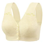 Soft Cotton Thin Cup Front Buckle Underwear Middle-aged Elderly Women Lace No Underwire Vest Type Extra Large Comfortable Bra - Image 2