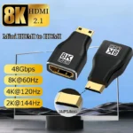 HDMI-compatible Adapter Mini HDMI Micro HDMI To HDMI Adapter 8K@60Hz 4K@120Hz/144Hz Male To Female Converter For HDTV Laptop PS5