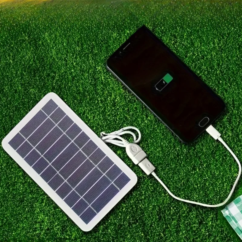 kf-S9835f3e5c272444e8cf4bbf3d7ad27e8u 2W Portable Solar USB Charger With 0-0.4A Output For Outdoor Travel Power Banks Phones Flashlights Compact Photovoltaic Panel - Image 1