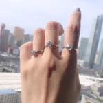 new exquisite never-fading luxurious classic single stone ring 50 Points/1 Carat/2 Carat Zirconia Open Ring Women's Jewelr