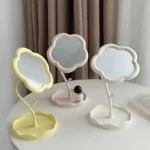 Student Dormitory Desktop Makeup Mirror Special-shaped Dresser Makeup Mirror Girls Flower Mirror Makeup Mirror Desktop Mirror - Image 3