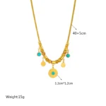 DIEYURO 316L Stainless Steel Pearl Heart Butterfly Green Stone Pendant Necklace For Women Vintage Girls Chain Jewelry Gifts - Image 3