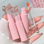 Cute Bow Water Mirror Lip Glaze Peach Pink Lipstick Liquid Moisturizing Non-stick Lip Gloss Makeup Sexy Red Lip Tint Cosmetics - Image 5