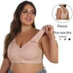 Soft Cotton Thin Cup Front Buckle Underwear Middle-aged Elderly Women Lace No Underwire Vest Type Extra Large Comfortable Bra - Image 6