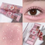 12 Colors Love Highlighting Eyeshadow Blush Palette Glitter Professional Long Lasting Cosmetic Eye Mineral Pigment Powder Makeup