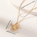 Bohemian Gold Starfish Pendant Necklace For Women Trendy Summer Beach Choker Chains Neck Jewelry Accessories Travel Party Gift - Image 4