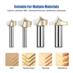 HUHAO 1/2 1/4 Shank Point Cutting Round Over Bit for Wood End Mill Woodworking Tools Carving Engraving Carbide CNC Router Bits - Image 4