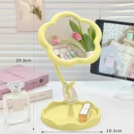 Student Dormitory Desktop Makeup Mirror Special-shaped Dresser Makeup Mirror Girls Flower Mirror Makeup Mirror Desktop Mirror