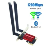 PCI-E WiFi 5 Network Card Wireless Adapter AC1200 Dual Band 2.4G/5GHz For Bluetooth 4.0 Desktop Laptop Windows 7/8/10/11 - Image 2