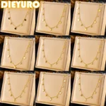 DIEYURO 316L Stainless Steel Zircon Love Star Flower Tree of Life Eye Necklace Girl New Trend Fashion Neck Chain Jewelry Gift