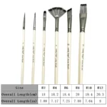 6/12pcs Acrylic Paint Brushes Set for Acrylic Oil Watercolor Gouache Artist Professional Painting Kits with Synthetic Nylon Tips - Image 3