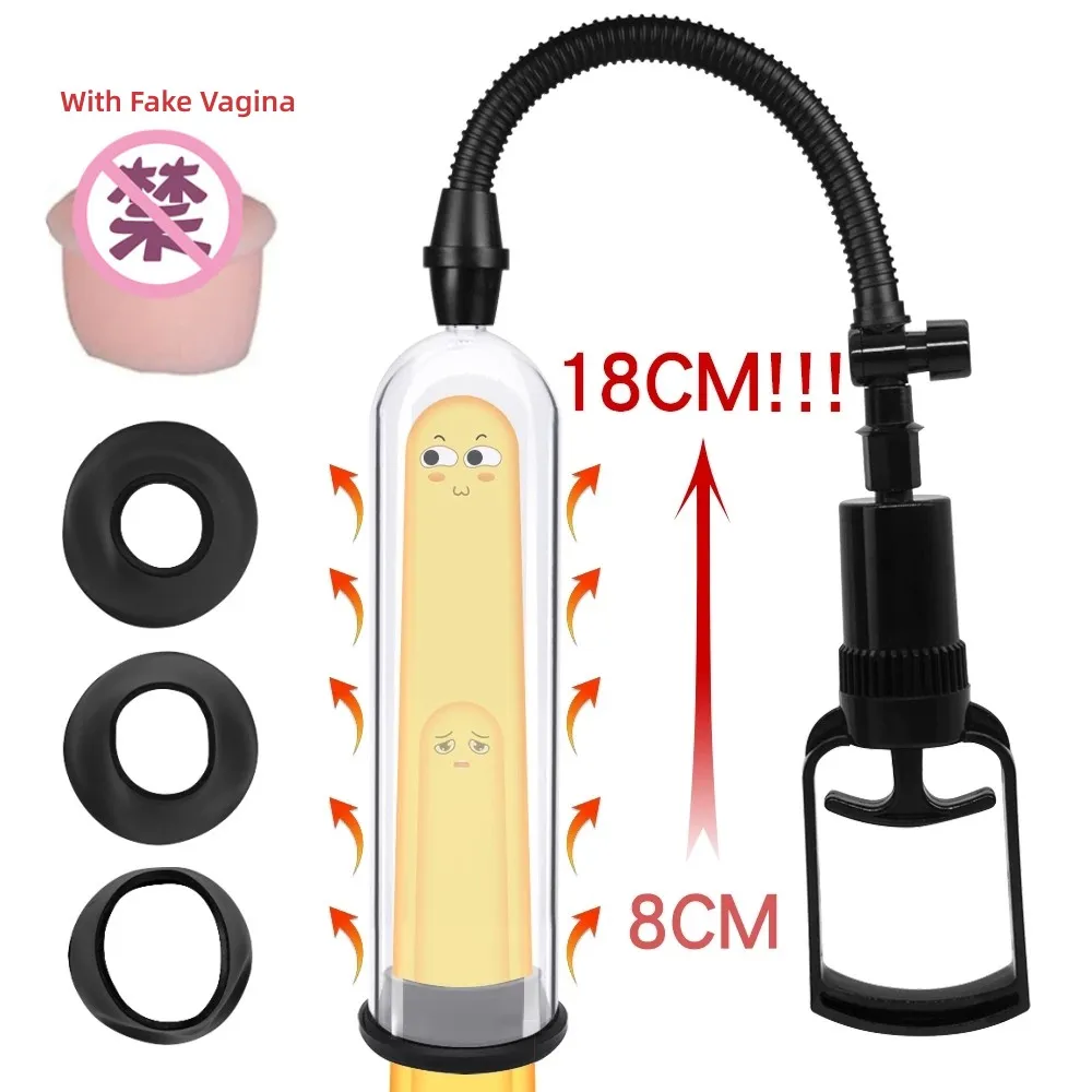 kf-Sb6c1aef79ede453c9b88d00f9baa829br Penis Pump Sex Toys for Men Male Masturbator Penis Extender Vacuum Pump Penis Enlargement Enhancer Dick Trainer Massager Ring - Image 1