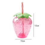 500ml Cute Strawberry Straw Water Bottle Portable Food Grade Straw Cup Cartoon Water Bottle Juice Bottle Sports Drinking Cup - Image 6