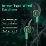 3.5mm Type C Earphones Wired 90 Degree L-line In Ear Wired Headphones Gaming Earbuds With Mic Hifi Bass Ear Phones Wholesale - Image 2