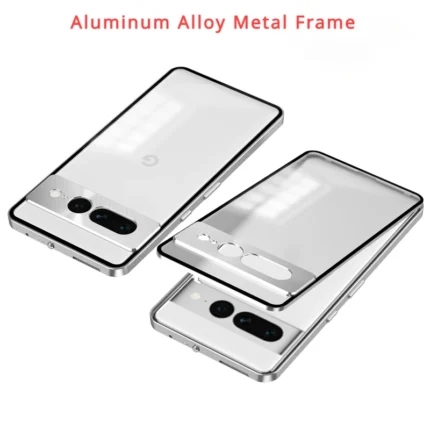 shockproof Phone Case for Google Pixel 9 Pro XL 8 Pro 8A 7 Pro 7A Aluminium Alloy Metal Frame Matte Clear Acrylic Back Cover