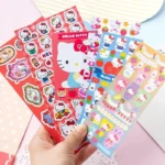 Sanrio Kawaii Sticker DIY Hand Account Diary Decorative Hello Kitty Kuromi Cartoon Kids Girls Phone Case Gift Reward Toy Sticker - Image 2