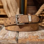 Double-row hole pin buckle letter ring, retro and aged PU leather unisex belt - Image 5