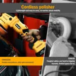 AUTIWOZ 21V Cordless Polisher for Car Paint Safe Waxing and Polishing with Long Battery Life Overheat Protection - Image 3