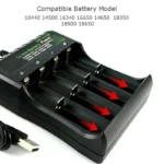18650 Battery Charger Black 1 2 4 Slots AC 110V 220V Dual For 18650 Charging 3.7V Rechargeable Lithium Battery Charger - Image 2