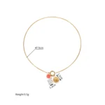 Fashion Gold-plated Stainless Steel Necklace Multi-element Pendant Simple Heart Flower Design Versatile Jewelry Gifts For Women - Image 6