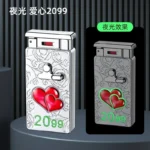 Creative Color Shell Inlaid Smart Voice-activated Lighter, High-end Electronic Ignition, Dual Flame, Inflatable Lighter - Image 5