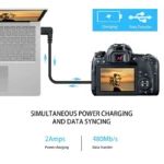 Mini USB to Type C Adapter Converter Cable for Camera Phone OTG Cable 90 Degree USB 3.1 Type C Male to Mini USB Transfer - Image 5