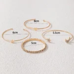 Tocona Elegant Vintage Beaded Pearls Daisy Flowers Bracelet Set for Women Multi-layer Bohemian Zircon Bangles Trendy Jewelry - Image 3