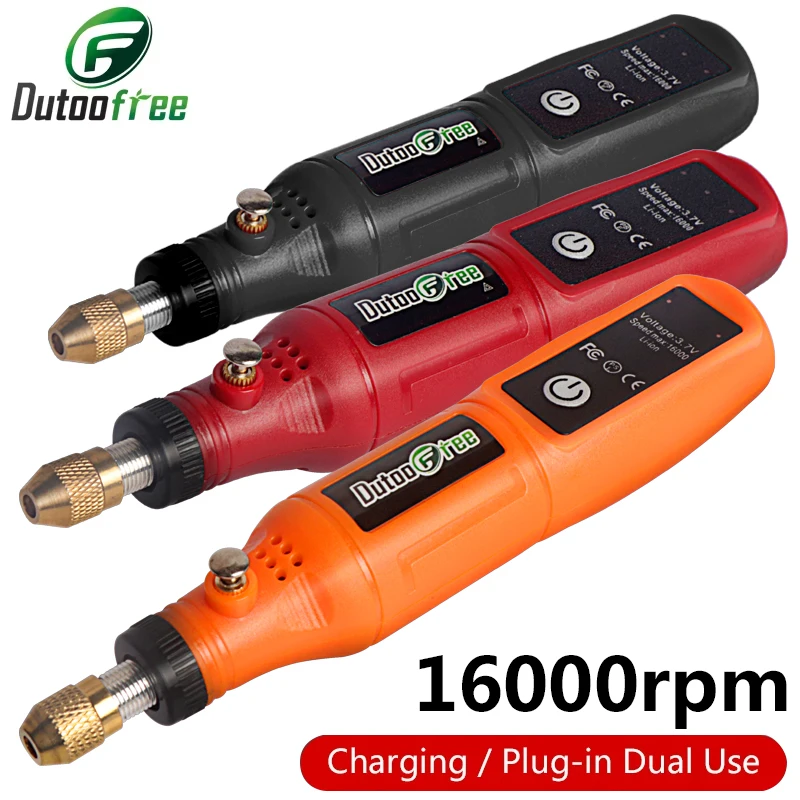 kf-Se41844369e694c07bb70553dbe680762x 16000rpm USB Cordless Rotary Tool 3.7V Dremel Mini Drill Engraving Pen Electric Mini Wireless Drill Woodworking DIY Set - Image 1