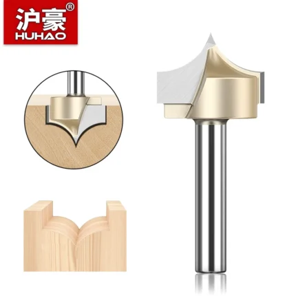 HUHAO 1/2 1/4 Shank Point Cutting Round Over Bit for Wood End Mill Woodworking Tools Carving Engraving Carbide CNC Router Bits