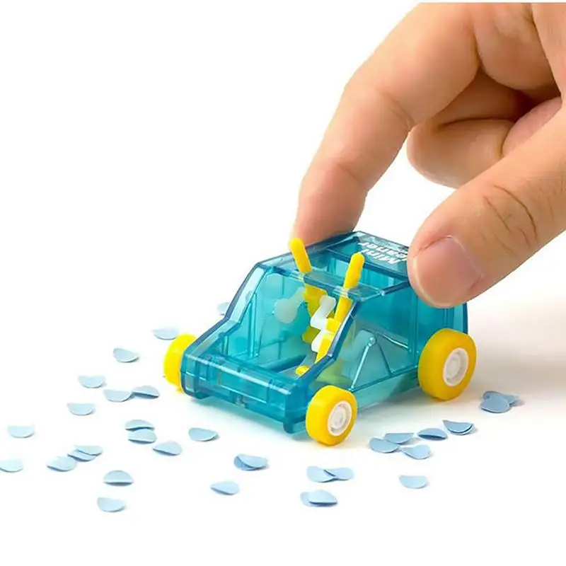 kf-Se79cb109d7104b25bb7d3c3496560e186 Mini Car Table Dust Cleaning Trolley Desktop Eraser Pencil Shavings Rubber Sweeper Garbage Truck Hand Push Glide Car Kids Toys - Image 1