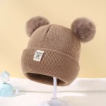 Solid Color Wool Knitted Bonnet Bebe Newborn Baby Hat Pompom Cute Winter Hat For Kids Boys Girls Children Warm Beanie Cap 0-3Y - Image 5