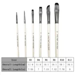 6/12pcs Acrylic Paint Brushes Set for Acrylic Oil Watercolor Gouache Artist Professional Painting Kits with Synthetic Nylon Tips - Image 2