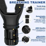 Breathing Trainer Lung Flexer Durable Fitness Exerciser Increases Lung Capacity Breath Adjustable Levels Respiratory Deep Breath - Image 4